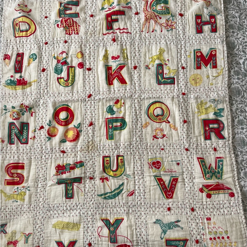 Vintage Baby Alphabet Quilt